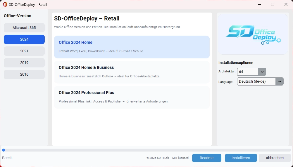 SD-OfficeDeploy GUI – Office Installer