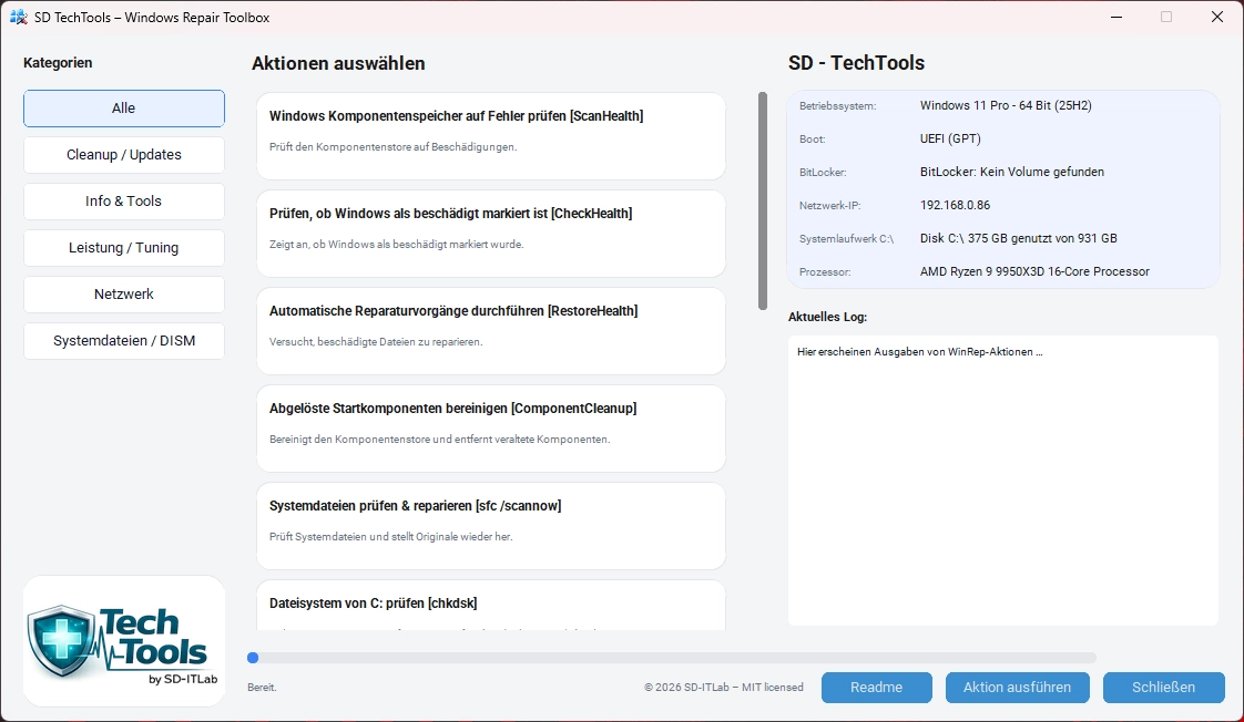 SD TechTools GUI – Windows Repair Toolbox