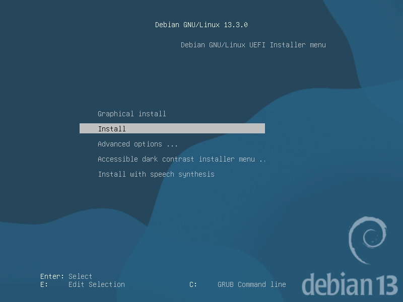 Debian Installer Startbildschirm